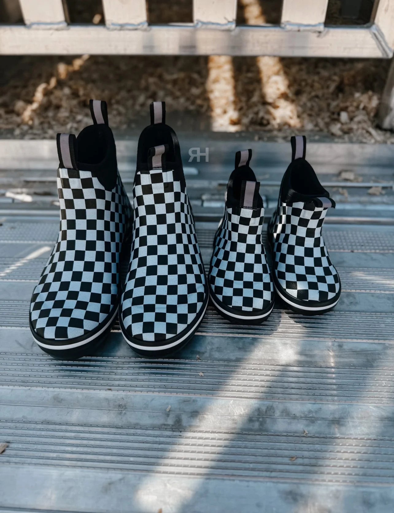 Checkered Print Deck Boots